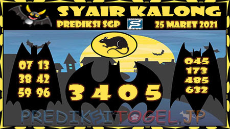 Prediksi Kalong SGP Kamis 25-Mar-2021