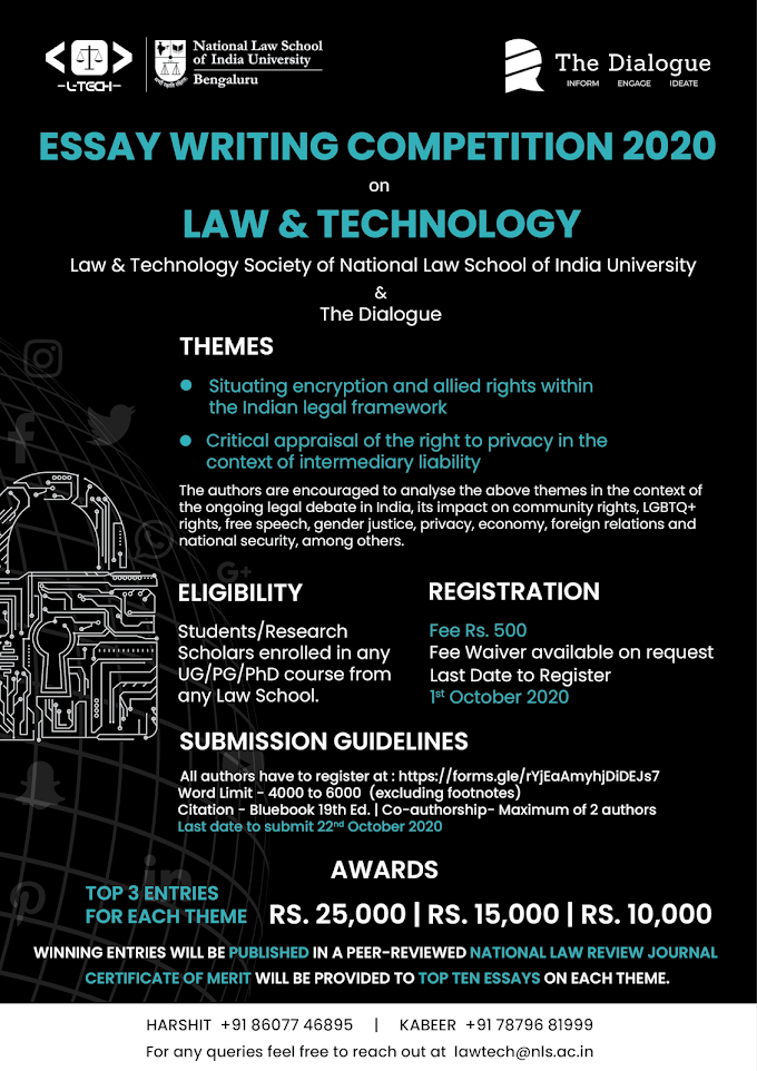 Essay Writing Competition by The Law and Technology Society, NLSIU, Bangalore
