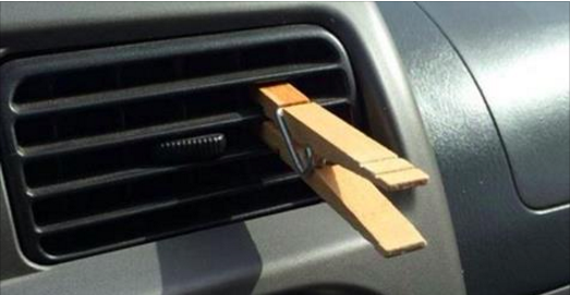 Il fixe toujours une pince à linge sur la grille d’aération de sa voiture. La raison ? Incroyable !
