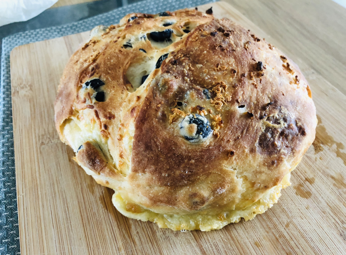 Olive and Cheese Loaf Episode 412 Baking with Eda