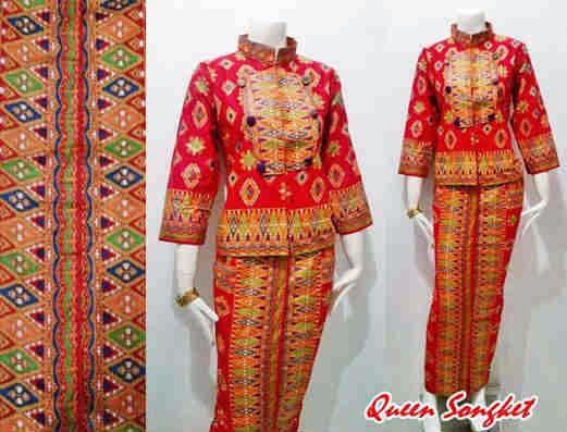  Model Baju Batik Wanita Seri Queen Motif Kain Songket 
