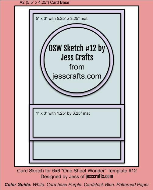 Card Sketch for One Sheet Wonder Template #12 by Jess Crafts