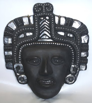 Oaxacan Black Pottery - Tribal Face - by Antonio Pedro