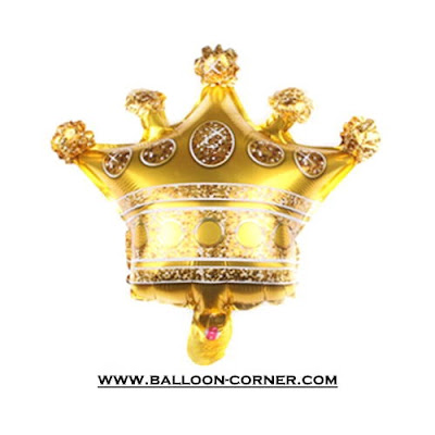 Balon Foil Mini Gold Crown / Mahkota Emas Mini