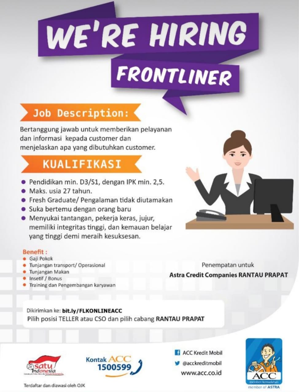 Loker Medan Terbaru Frontliner Di Astra Credit Companies Poskerjamedan Com