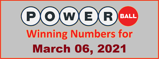 PowerBall Winning Numbers for Saturday, March 06, 2021