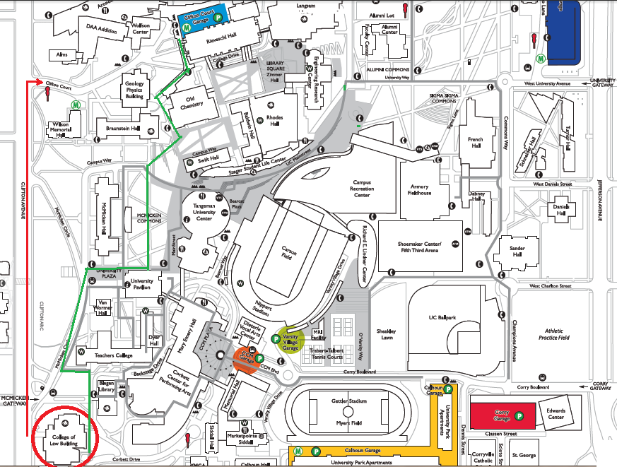 University Cincinnati Campus Map