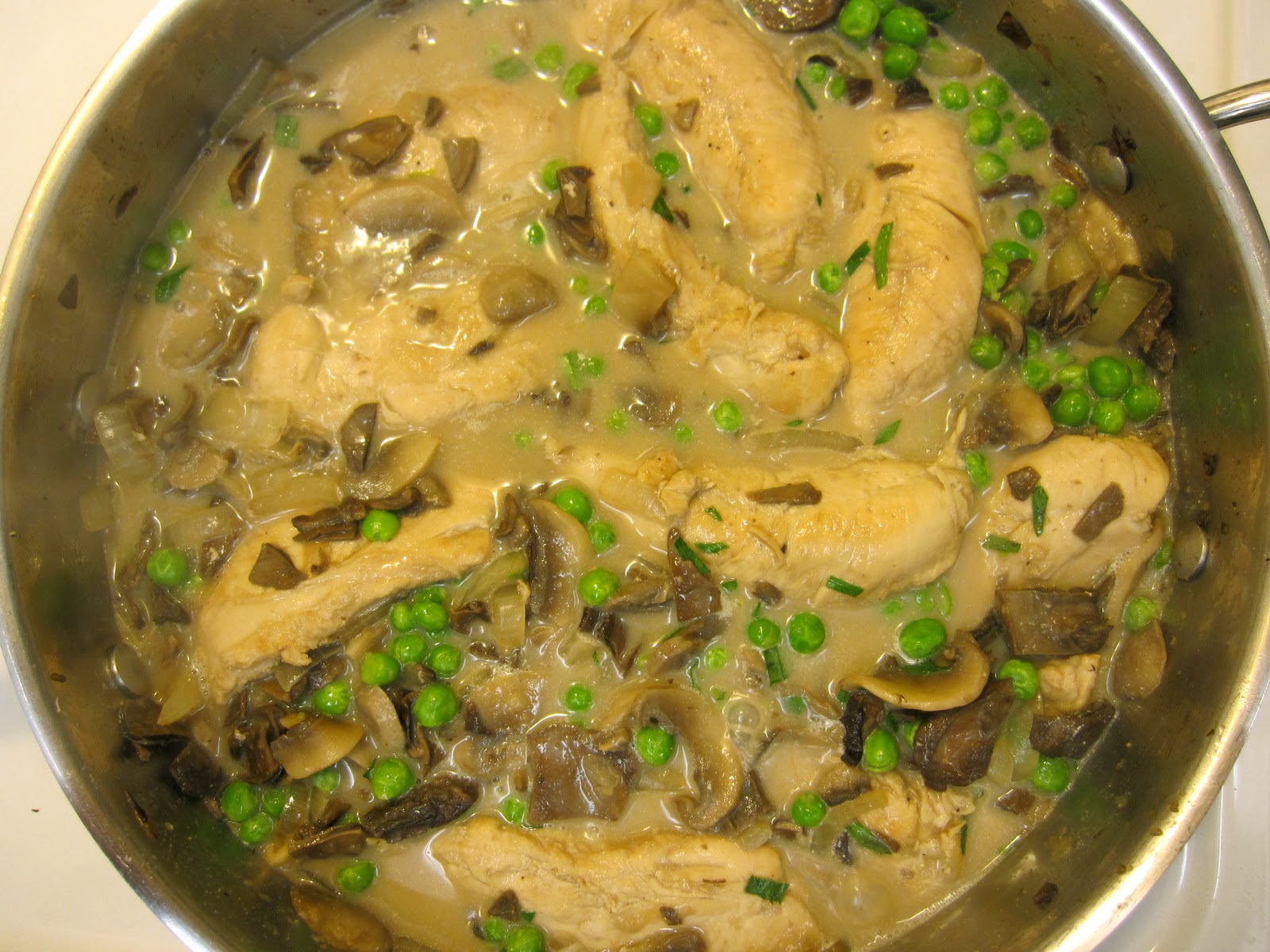 Fruitless Ambition Chicken with Creamy Mushrooms and Peas
