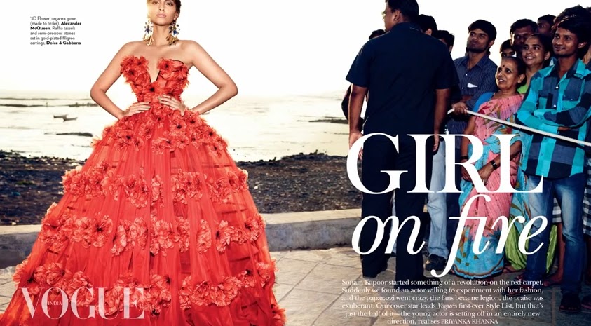 843px x 465px - Vogue India: Sonam Kapoor Is A 'Girl On Fire' | A Very Sweet Blog