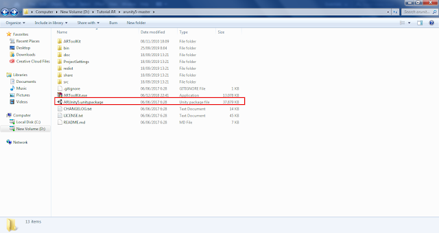 Membuka ARToolkit dari Folder Download Membuat Augmented Reality