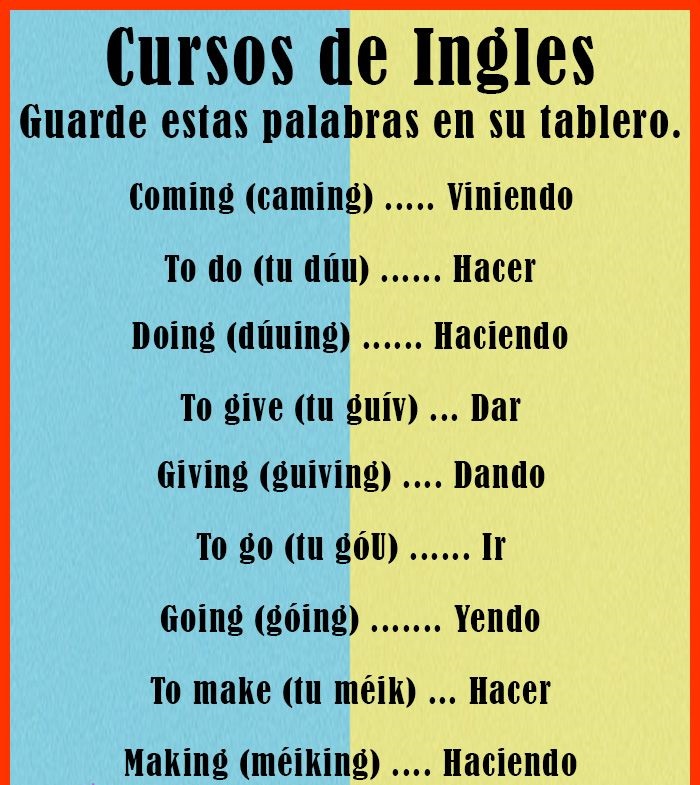 ENGLISH CARE ALGUNAS PALABRAS BÁSICAS EN INGLES