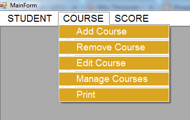 C# Students Information System Source Code - main form - courses