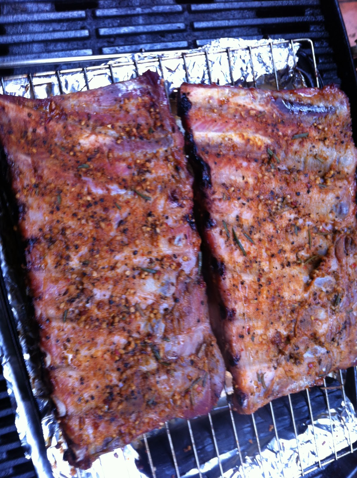 After 6 A&W Root Beer Pork Ribs on a er Q