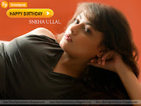 wish you happy birthday, sneha ullal, glamorous tight fitting dress image with 'flaunt' big boobs free download now