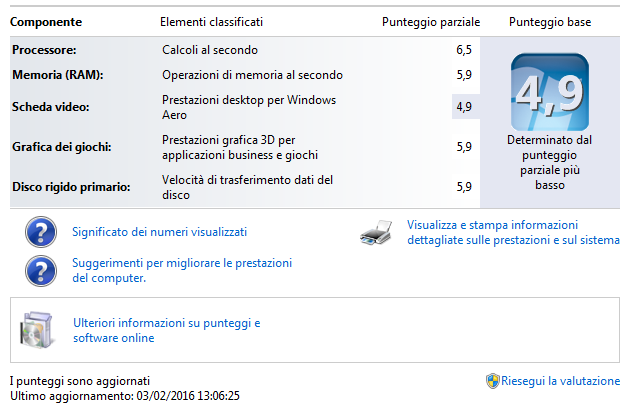 indice prestazioni windows