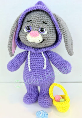 amigurumi crochet Easter Bunny in jumpsuit