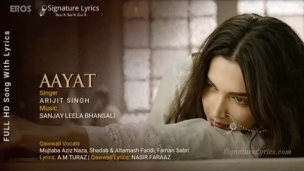 Aayat Lyrics - Arijit Singh | Bajirao Mastani