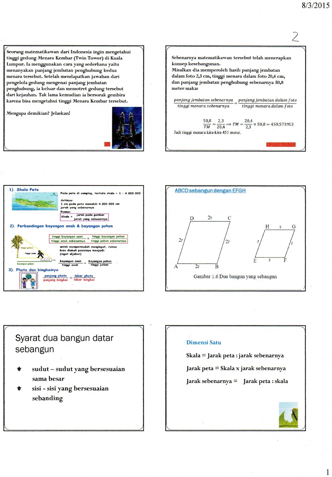 Sejernih Embun Pagi: Kesebangunan (Kelas IX)