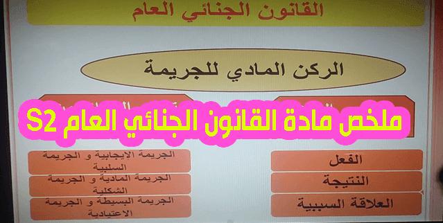 ملخص مميز لمادة القانون الجنائي العام S2