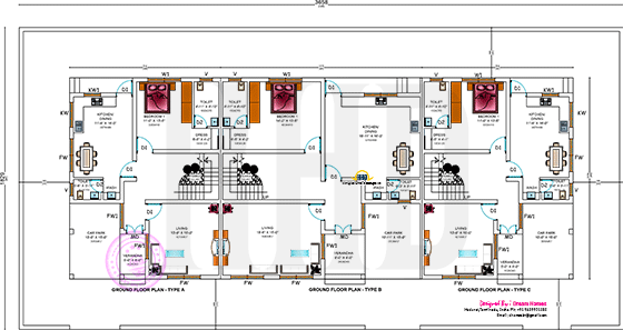 Ground floor villa Type A, Type B, Type C