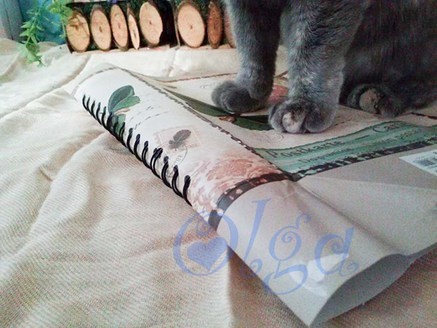 decorar libreta de espiral muelle alambre con bolsa de papel carton