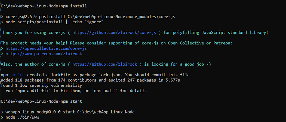 install node js amazon linux
