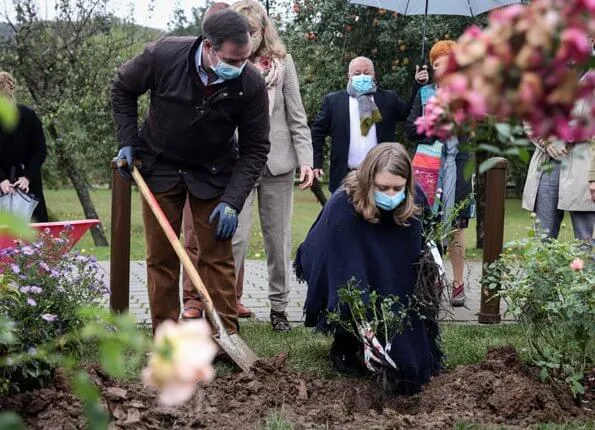 Hereditary Grand Duke Guillaume and Hereditary Princess Stephanie attended the baptism of a rose in honor of the birth of Prince Charles