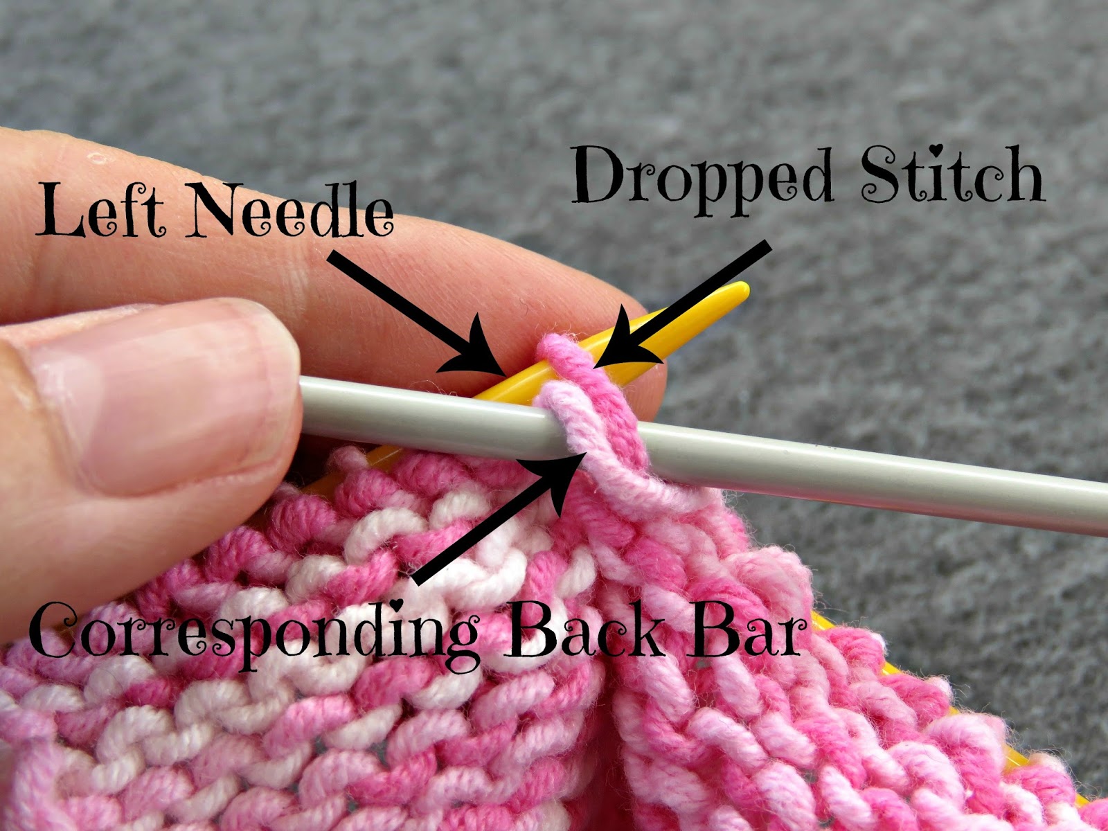 just saying How to save dropped stitches in stocking stitch