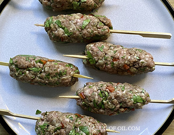 Lamb koftas ready to grill Lamb koftas ready to grill