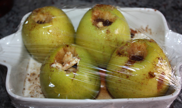  manzanas asadas (al microondas) 