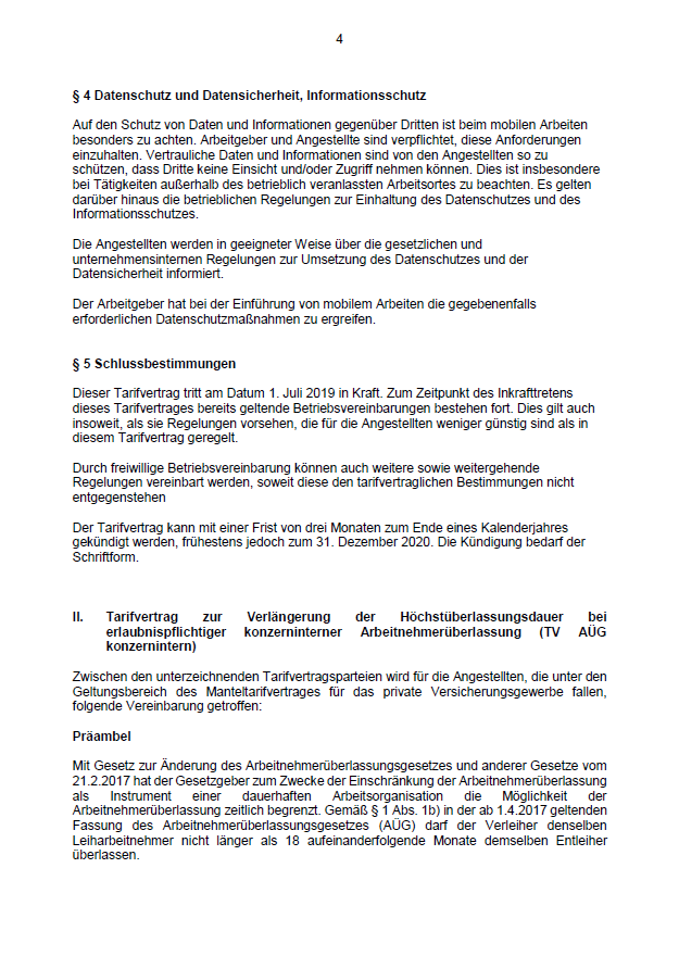 Tarifvertrag mobiles Arbeiten in Kraft Tarifrunde Versicherungen