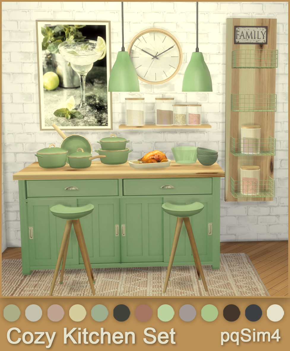 Cozy Kitchen Set. The Sims 4 Custom Content.