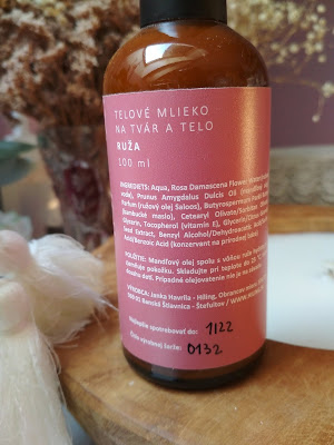 Híling Zdravá krása Telové mlieko Ruža ingrediencie