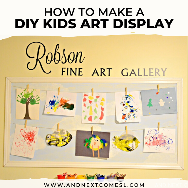 Display children's artwork with this DIY kids art display