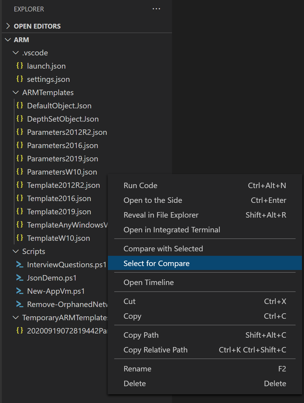 Jan David Narkiewicz (Developer): Visual Studio Code: Comparing Text Files