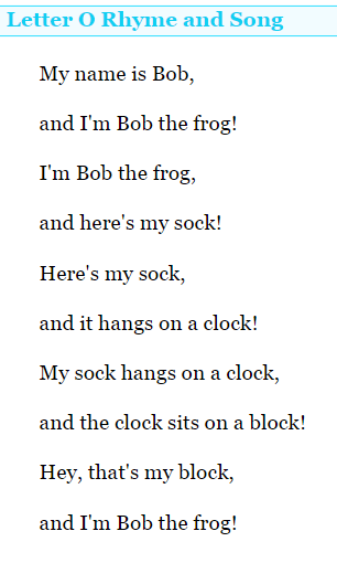 short vowel sound 'o'