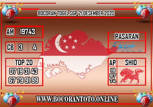 Bocoran Togel SGP 21 Desember 2020 Bocoran SGP Hari ini