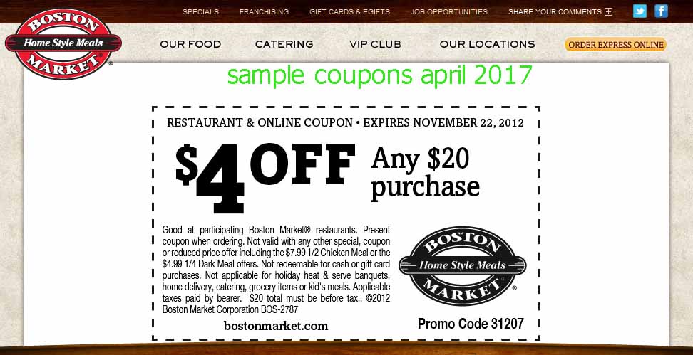 Boston market veterans day coupon