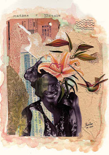 Colagem Marsha P. Johnson por Maria Rosa Colagem Marsha P. Johnson por Maria Rosa