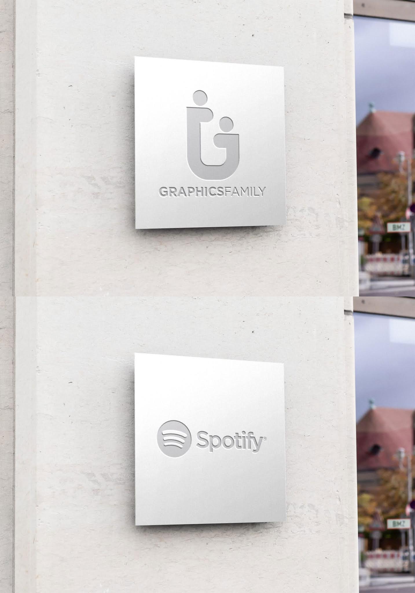Square Sign Board Logo Mockup 2 Square Sign Board Logo Mockup Free