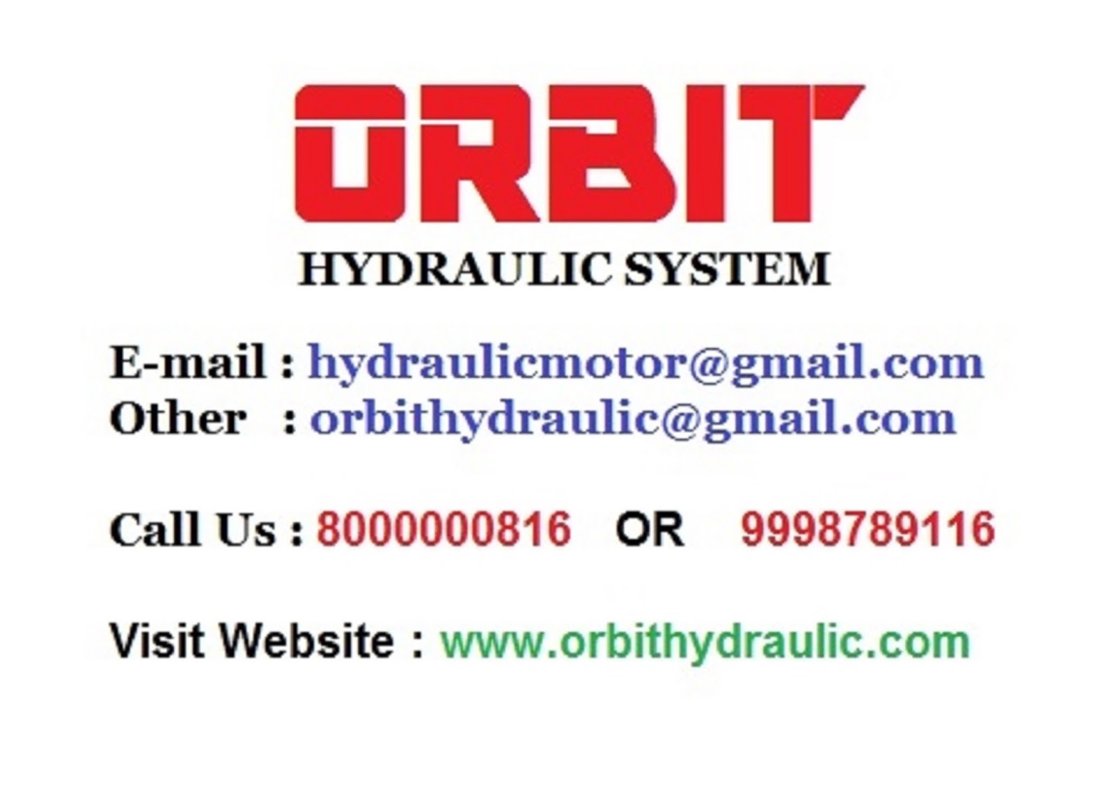 ORBIT Hydraulic Motor For Industrial Engineering & Equipment in