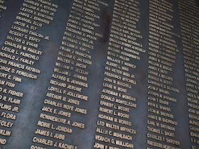 names of Americans who died in the Korean War on display at the War Memorial of Korea