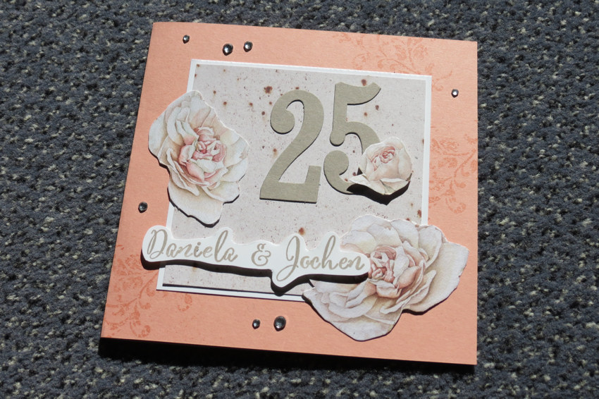 Romantische Karte zur Silberhochzeit