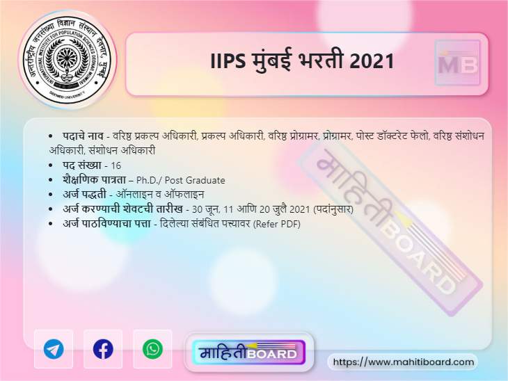 IIPS Mumbai Recruitment 2021