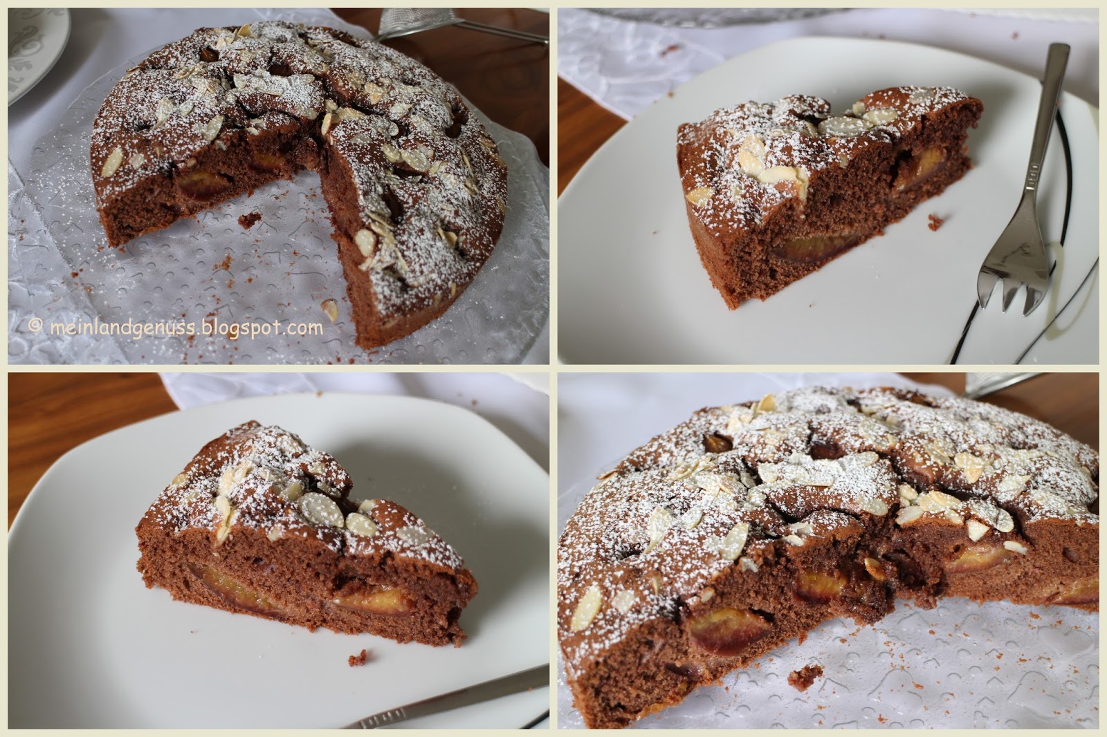 mein Land und Gartengenuss : Zwetschgen-Schoko-Kuchen