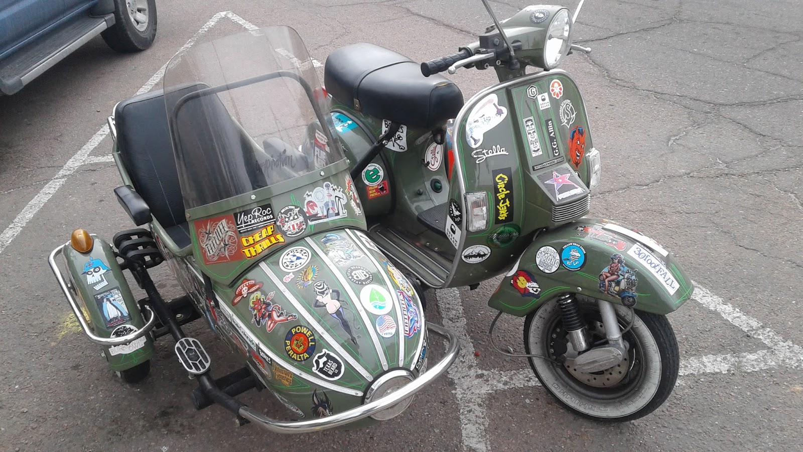 OldMotoDude Genuine Scooter with Sidecar spotted in Colorado Springs, Co.