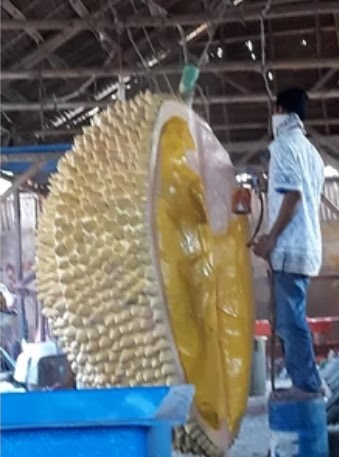 Boneka Promosi Durian Fiberglass Maskot Fiber Replika Buah Patung
