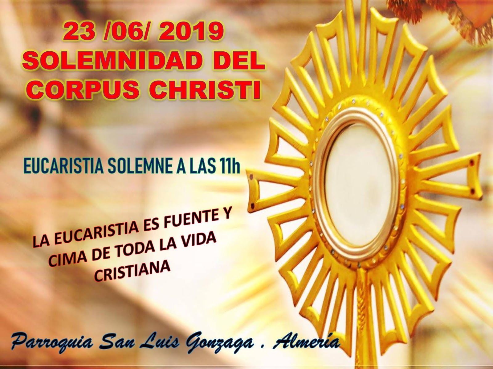 23/06/2019 SOLEMNIDAD DEL CORPUS CHRISTI