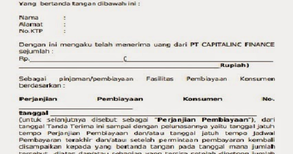 Contoh Format Surat Tanda Terima Uang Dalam Berbagai Hal