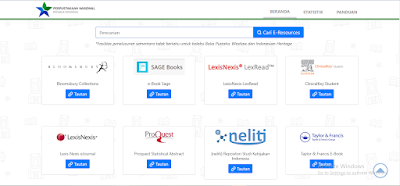 Tampilan E-Resources Perpustakaan Nasional RI